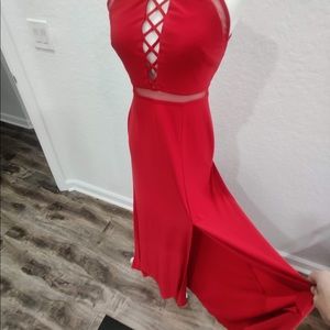 Red formal gown
